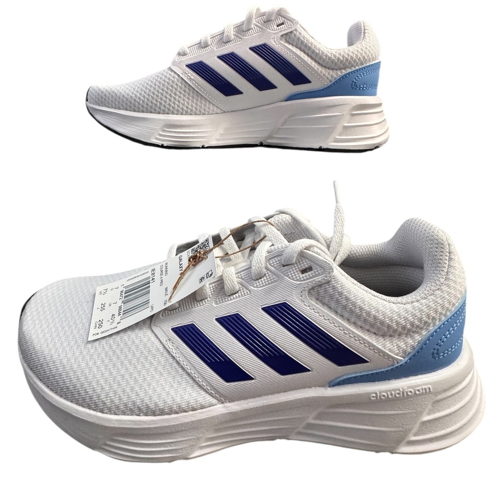 Adidas Galaxy 6 M Mens White Blue Running Shoes Sneakers IE8141 Size 7.5